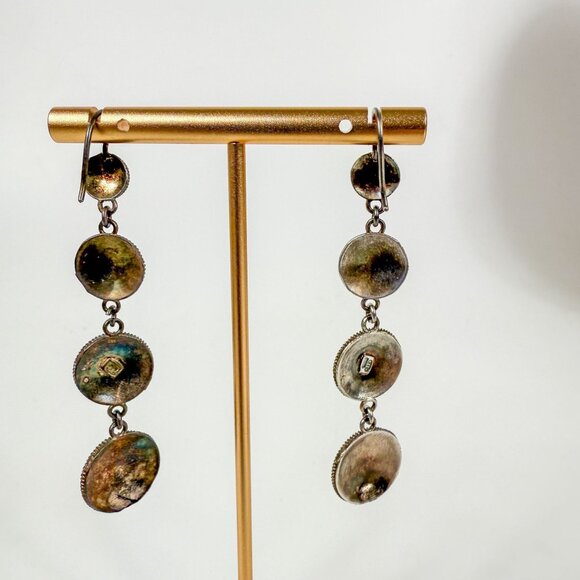 Sterling Silver Spiral Filigree Corbula Sardegna Italy 4-Tier Dangle Earrings - Picture 3 of 6